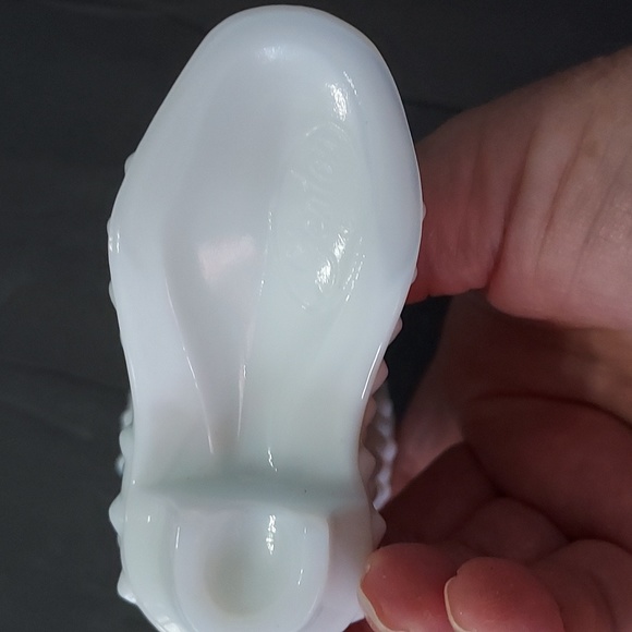 Vintage Fenton 8 Milk Glass Hobnail Boot w/Original Tag&price attached. - Picture 6 of 8